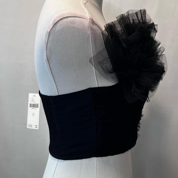 Ranna Gill Black Balletcore Whimsigoth Tulle Ruffle Tube Top Size XS - Picture 5 of 11